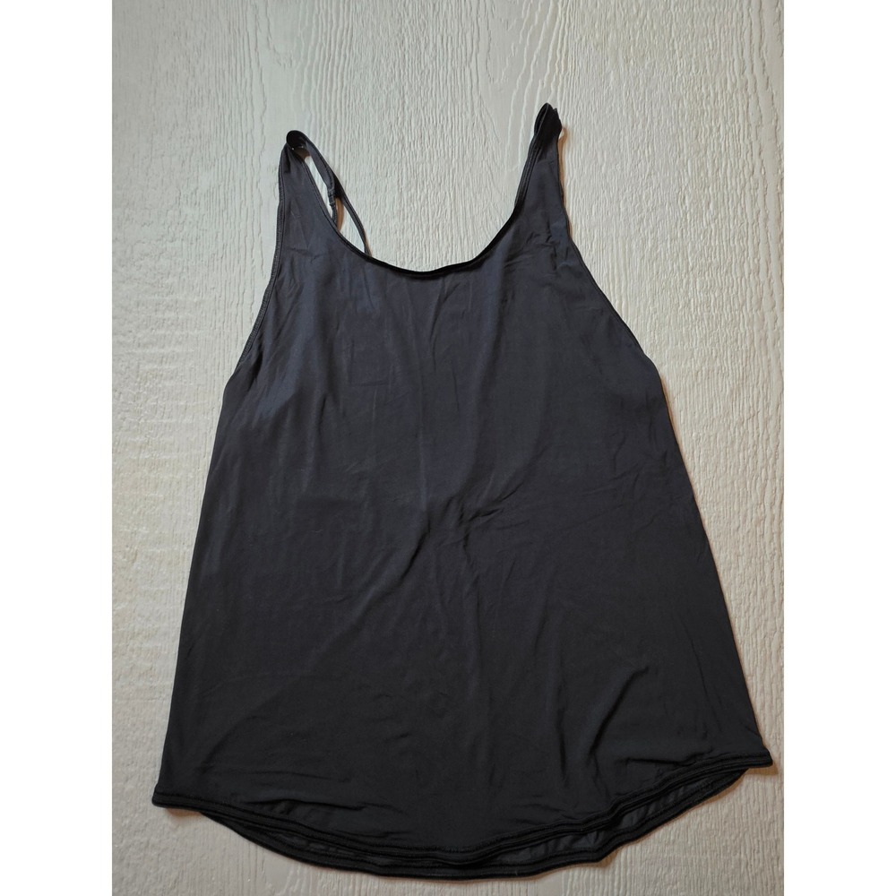 Lululemon Womens Black Open Back Strappy Activewear Tank Top Logo Size 4-6
